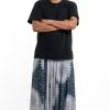 HaremPants.com Plus Size Marble Mandalas Drop Crotch Men's Harem Pants In Indigo