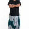 HaremPants.com Plus Size Marble Mandalas Drop Crotch Men's Harem Pants In Turquoise