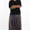 HaremPants.com Plus Size Peacock Mandalas Drop Crotch Men's Harem Pants In Blue