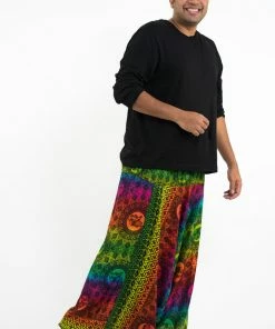 HaremPants.com Plus Size Rainbow Elephant Drop Crotch Men's Harem Pants In Green