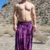HaremPants.com Plus Size Paisley Mandalas Drop Crotch Men's Harem Pants In Purple
