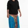 HaremPants.com Plus Size Triangles Drop Crotch Men's Harem Pants In Ocean Blue