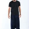 HaremPants.com Solid Color Drop Crotch Men's Harem Pants In Blue