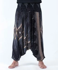 HaremPants.com Diamond Peacock Drop Crotch Men's Harem Pants In Black
