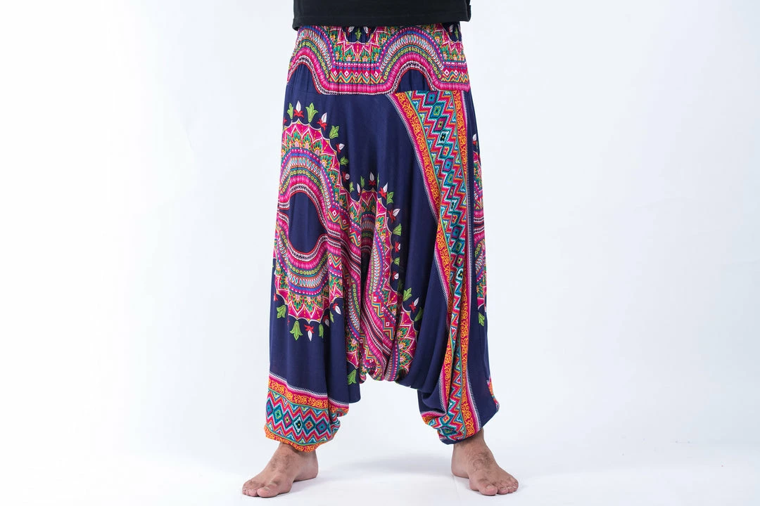 HaremPants.com Drop Crotch Harem Pants Dashiki Prints Drop Crotch Men's Harem Pants In Navy 4 HaremPants.com Drop Crotch Harem Pants Dashiki Prints Drop Crotch Men's Harem Pants In Navy