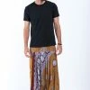 HaremPants.com Mandala Elephant Drop Crotch Men's Elephant Pants In Bronze