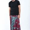 HaremPants.com Mandala Elephant Drop Crotch Men's Elephant Pants In Red