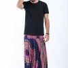 HaremPants.com Drop Crotch Harem Pants Dashiki Prints Drop Crotch Men's Harem Pants In Navy