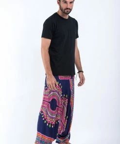 HaremPants.com Drop Crotch Harem Pants Dashiki Prints Drop Crotch Men's Harem Pants In Navy 8 HaremPants.com Drop Crotch Harem Pants Dashiki Prints Drop Crotch Men's Harem Pants In Navy