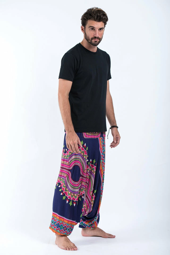 HaremPants.com Drop Crotch Harem Pants Dashiki Prints Drop Crotch Men's Harem Pants In Navy 5 HaremPants.com Drop Crotch Harem Pants Dashiki Prints Drop Crotch Men's Harem Pants In Navy