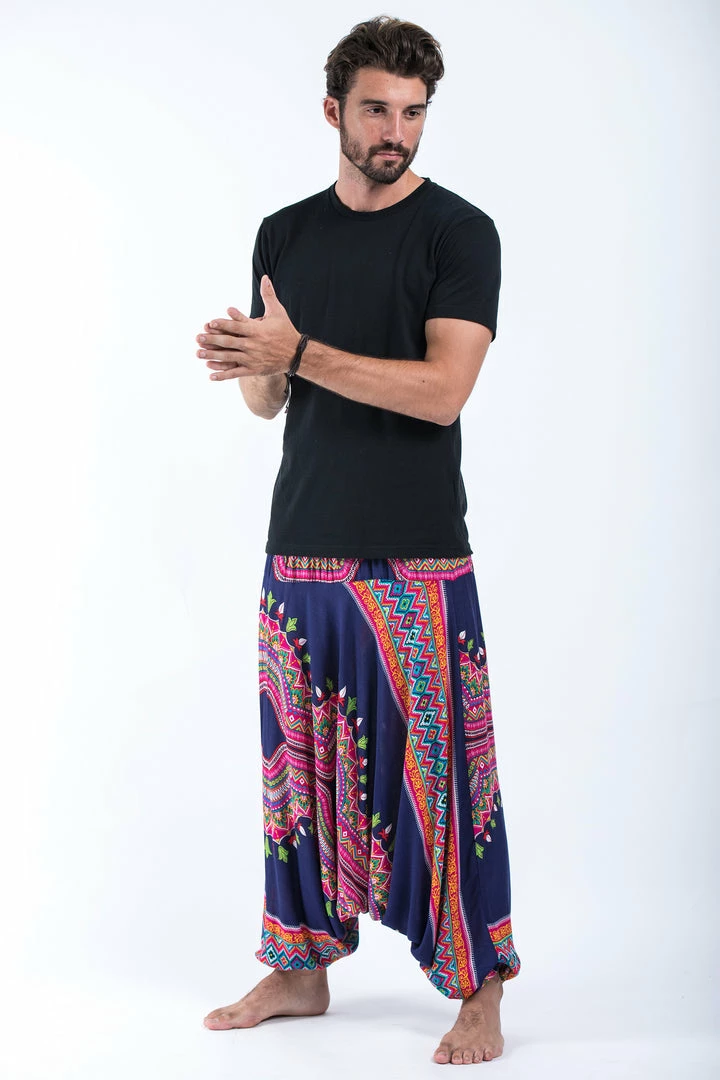 HaremPants.com Drop Crotch Harem Pants Dashiki Prints Drop Crotch Men's Harem Pants In Navy 6 HaremPants.com Drop Crotch Harem Pants Dashiki Prints Drop Crotch Men's Harem Pants In Navy
