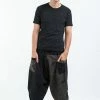 HaremPants.com Two Tone Swirls Prints Men's Three Quarter Pants In Black Gray