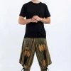 HaremPants.com Thai Hill Tribe Fabric Men's Harem Pants With Ankle Straps In Olive Women's