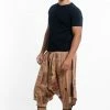 HaremPants.com Thai Hill Tribe Fabric Men's Harem Pants With Ankle Straps In Beige