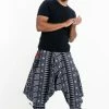 HaremPants.com Traditional Prints Thai Hill Tribe Fabric Men's Harem Pants With Ankle Straps