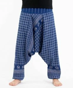 HaremPants.com Hill Tribe Elephant Men's Elephant Pants In Blue