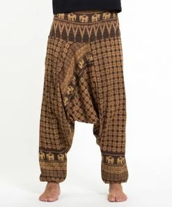 HaremPants.com Hill Tribe Elephant Men's Elephant Pants In Brown