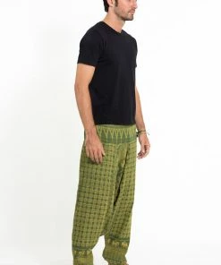 HaremPants.com Hill Tribe Elephant Men's Elephant Pants In Green