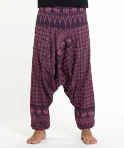 HaremPants.com Hill Tribe Elephant Men's Elephant Pants In Purple