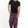 HaremPants.com Hill Tribe Elephant Men's Elephant Pants In Purple