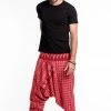 HaremPants.com Hill Tribe Elephant Men's Elephant Pants In Red
