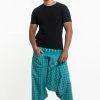 HaremPants.com Hill Tribe Elephant Men's Elephant Pants In Turquoise 1 HaremPants.com Hill Tribe Elephant Men's Elephant Pants In Turquoise