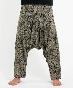 HaremPants.com Hill Tribe Paisley Print Men's Harem Pants In Black