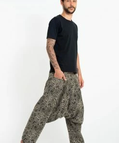 HaremPants.com Hill Tribe Paisley Print Men's Harem Pants In Black