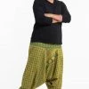 HaremPants.com Plus Size Hill Tribe Elephant Men's Elephant Pants In Green