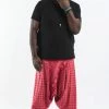 HaremPants.com Plus Size Hill Tribe Elephant Men's Elephant Pants In Red