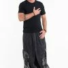 HaremPants.com Women's Stone Washed Patchwork Men Unisex Pants In Black