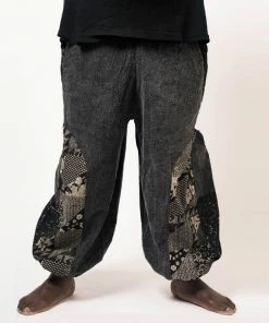 HaremPants.com Plus Size Stone Washed Patchwork Men Unisex Pants In Black Women's 5 HaremPants.com Plus Size Stone Washed Patchwork Men Unisex Pants In Black Women's
