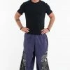 HaremPants.com Women's Stone Washed Patchwork Men Unisex Pants In Blue