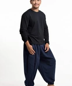 HaremPants.com Genie Men's Cotton Harem Pants In Navy