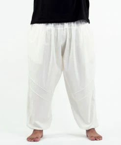 HaremPants.com Plus Size Genie Men's Cotton Harem Pants In White