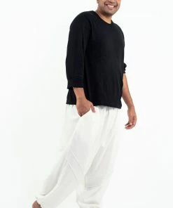 HaremPants.com Plus Size Genie Men's Cotton Harem Pants In White