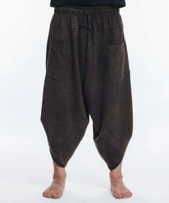 HaremPants.com Stone Washed Large Pockets Men's Harem Pants In Black