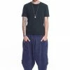 HaremPants.com Stone Washed Large Pockets Men's Harem Pants In Blue