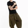 HaremPants.com Stone Washed Large Pockets Men's Harem Pants In Olive Green