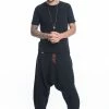 HaremPants.com Cotton Men's Harem Pants With Faux Buttons In Black