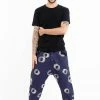 HaremPants.com Circles Men's Harem Pants With Faux Buttons In Navy