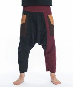 HaremPants.com Patchwork Cotton Men's Harem Pants In Black