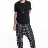 HaremPants.com Diamonds Men's Harem Pants With Faux Buttons In Black