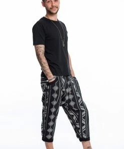 HaremPants.com Diamonds Men's Harem Pants With Faux Buttons In Black