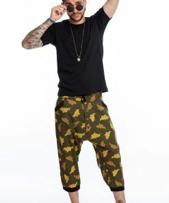 HaremPants.com Leaves Men's Harem Pants With Faux Buttons In Green