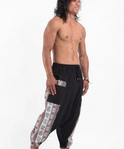 HaremPants.com Elephant Aztec Cotton Men's Harem Pants In Black