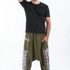 HaremPants.com Elephant Aztec Cotton Men's Harem Pants In Green