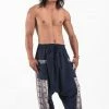 HaremPants.com Elephant Aztec Cotton Men's Harem Pants In Navy