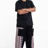 HaremPants.com Plus Size Elephant Aztec Cotton Men's Harem Pants In Black