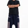 HaremPants.com Plus Size Elephant Aztec Cotton Men's Harem Pants In Navy